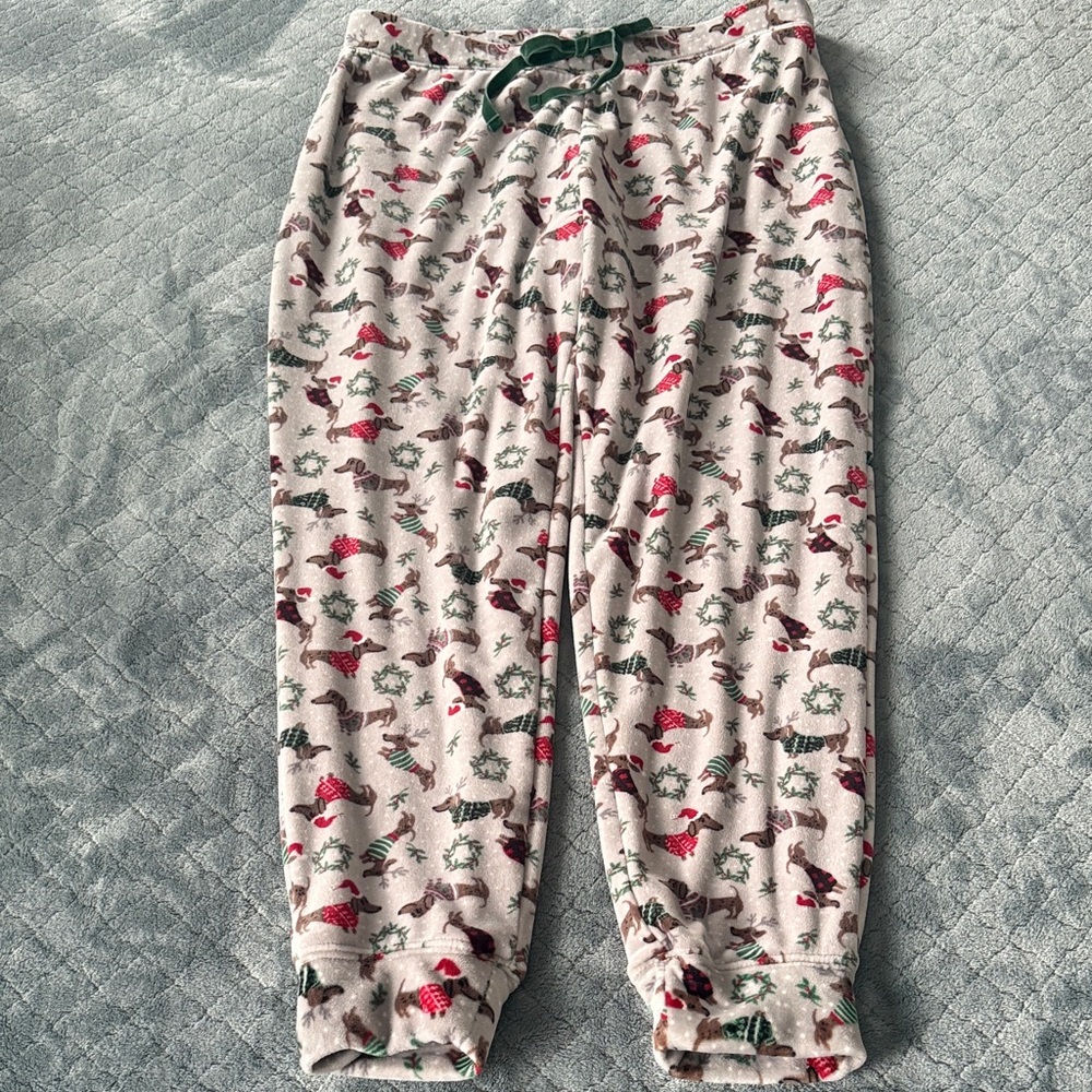 Super soft dachshund Christmas pajama pants Cynthia Rowley